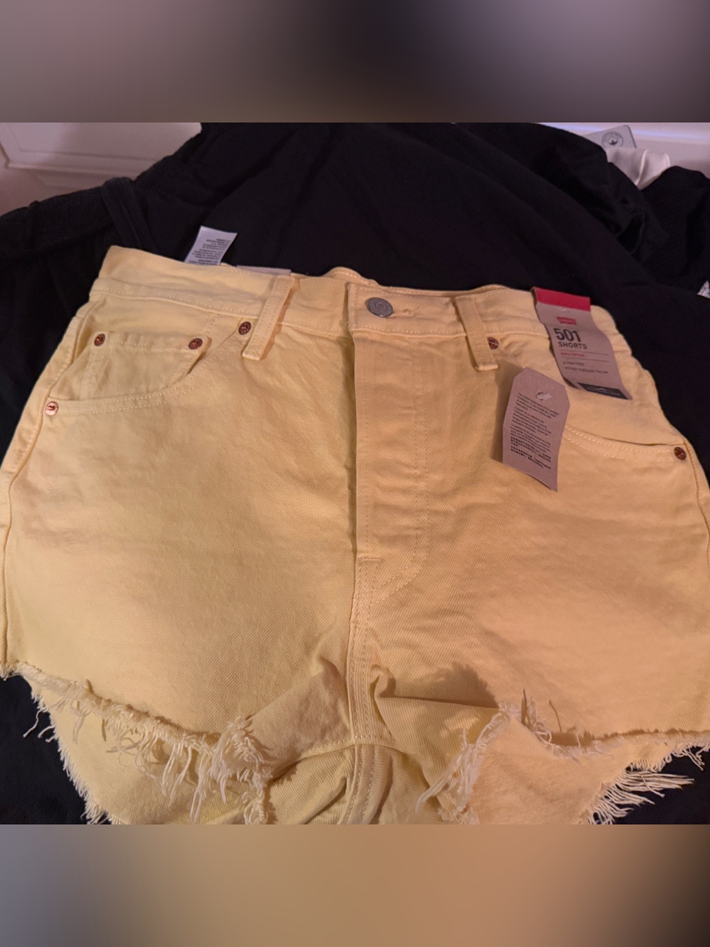 Levi's Yellow 501 High-Rise Denim Shorts